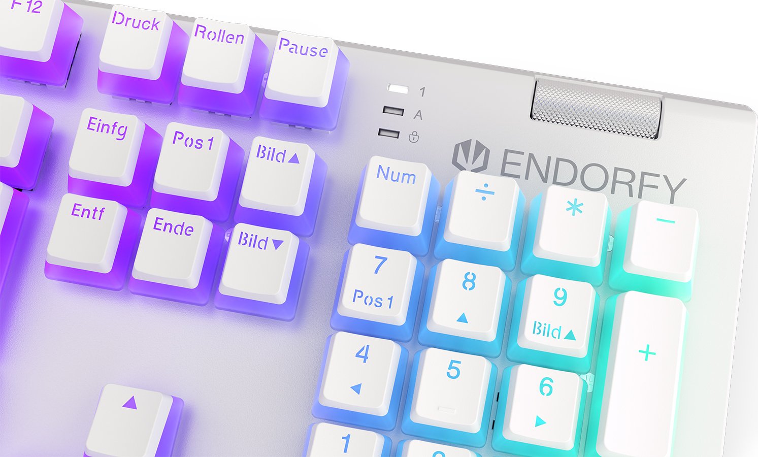 ENDORFY Omnis Pudding, Onyx White, PBT, LEDs RGB, Kailh BROWN, USB, DE