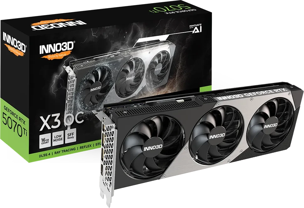 INNO3D GeForce RTX 5070 Ti X3 OC, 16GB GDDR7, HDMI, 3x DP