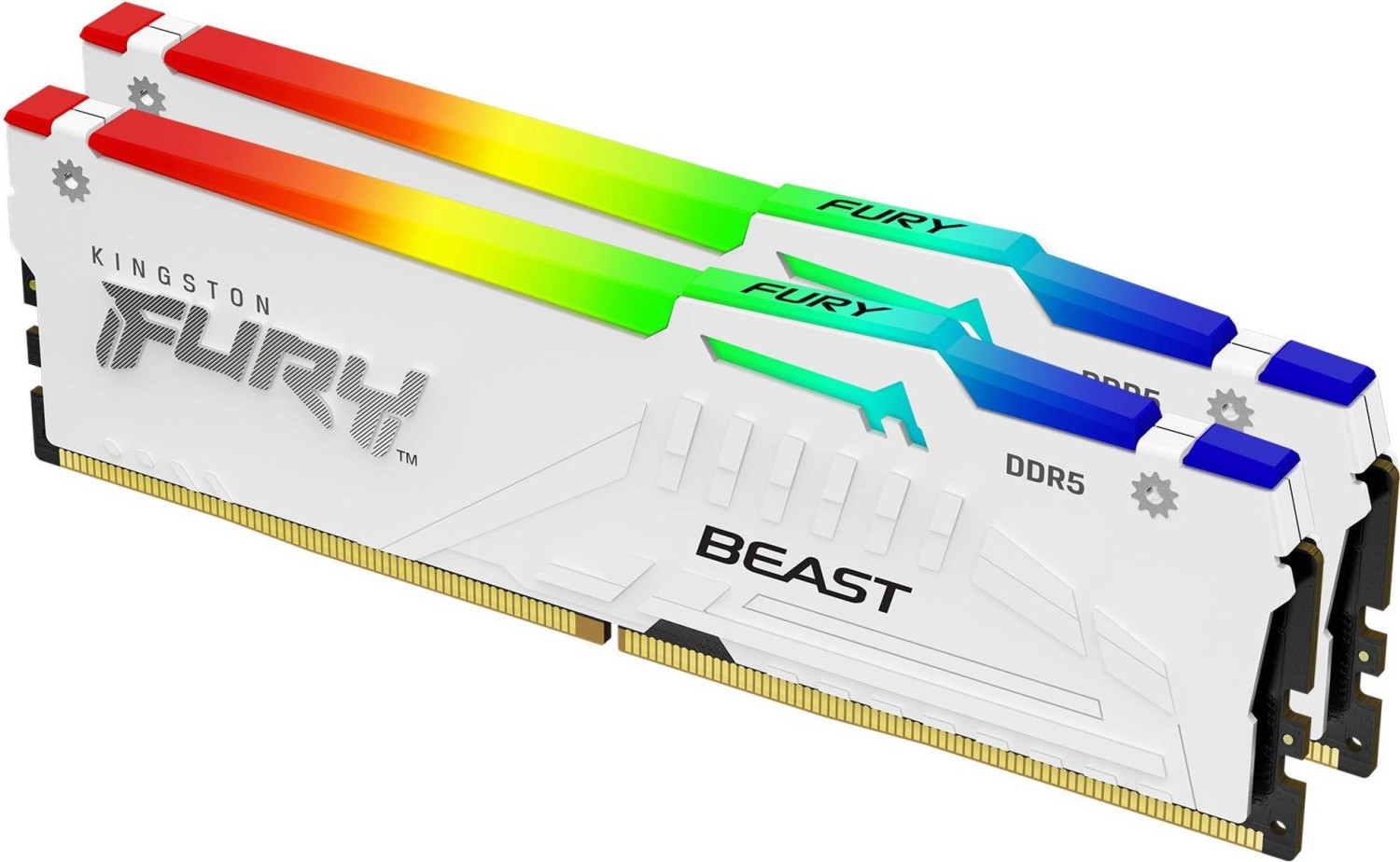 32GB Kingston FURY Beast RGB weiß DIMM Kit, DDR5-6000, XMP/EXPO - KF560C30BWEAK2-32