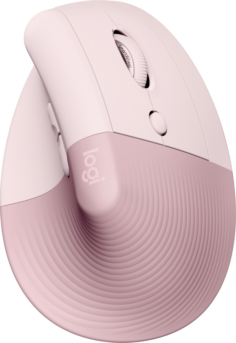 LOGITECH Lift Vertikale Ergonomische Maus, Rose, Logi Bolt, USB/Bluetooth