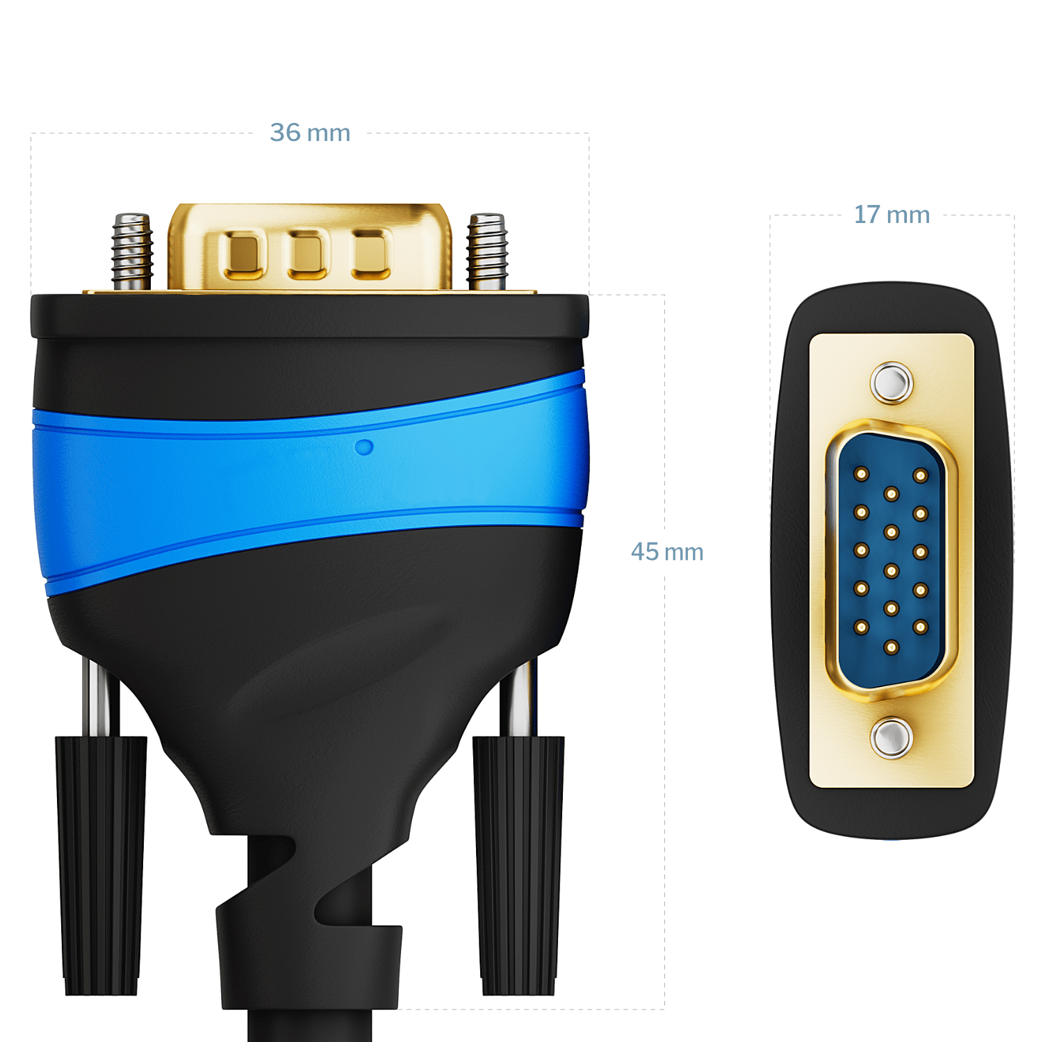 VGA Kabel - 5m, - 15-polig, Full HD/1080p, 3D-fähig, VGA-Stecker auf VGA-Stecker, schwarz