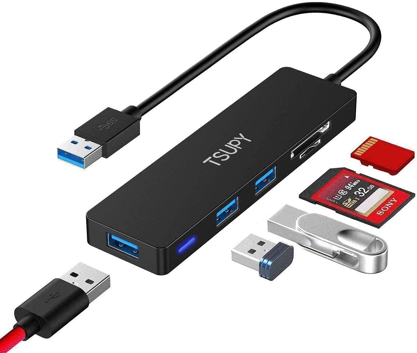 TSUPY USB 3.0Hub,5in1, inkl.micro/SD Kartenleser