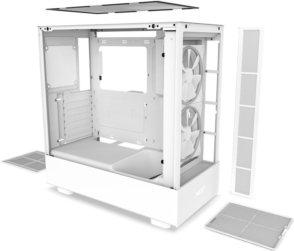 NZXT H5 Elite, weiß, Glasfenster