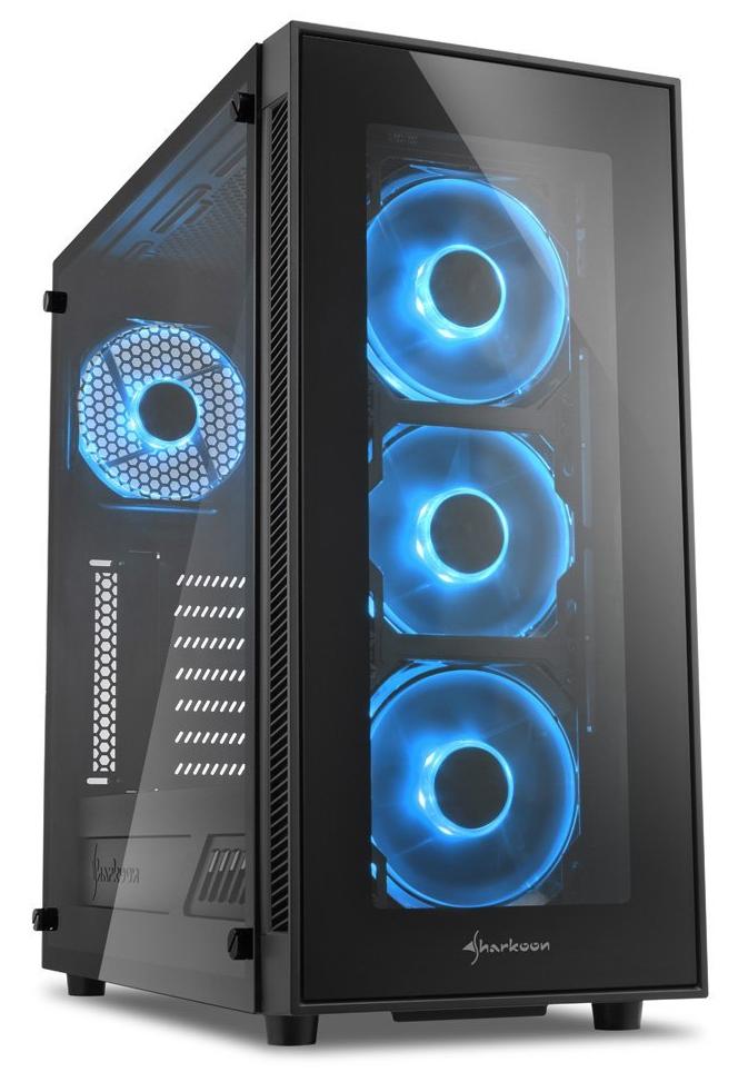 Sharkoon TG5, Lüfter LED Blau  mit Sichtfenster aus Glas