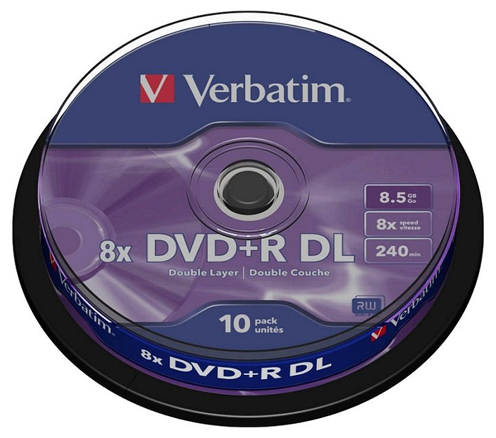 Verbatim DVD+R 8.5GB DL 8x, 10er Spindel