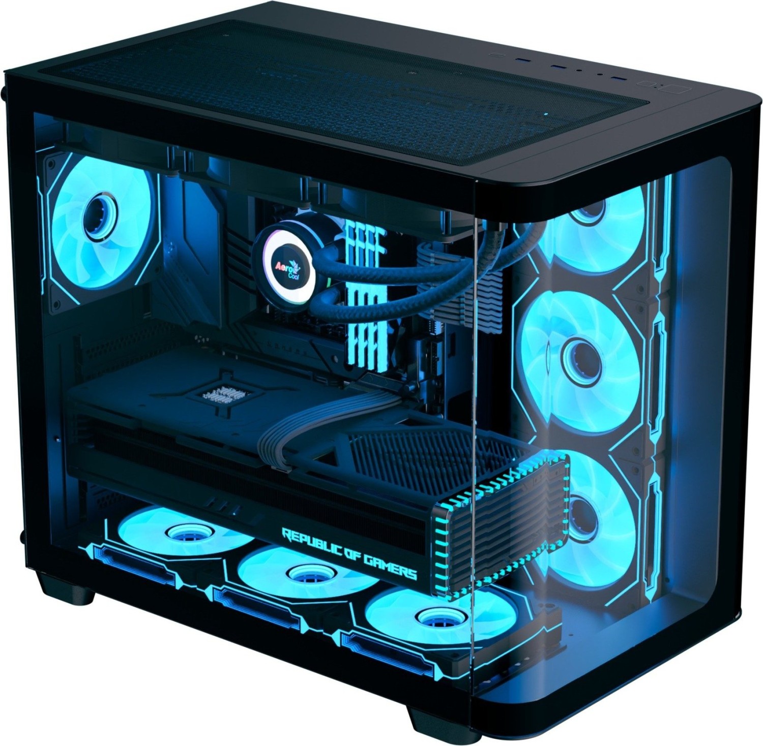 AeroCool P500C Black, Glasfenster