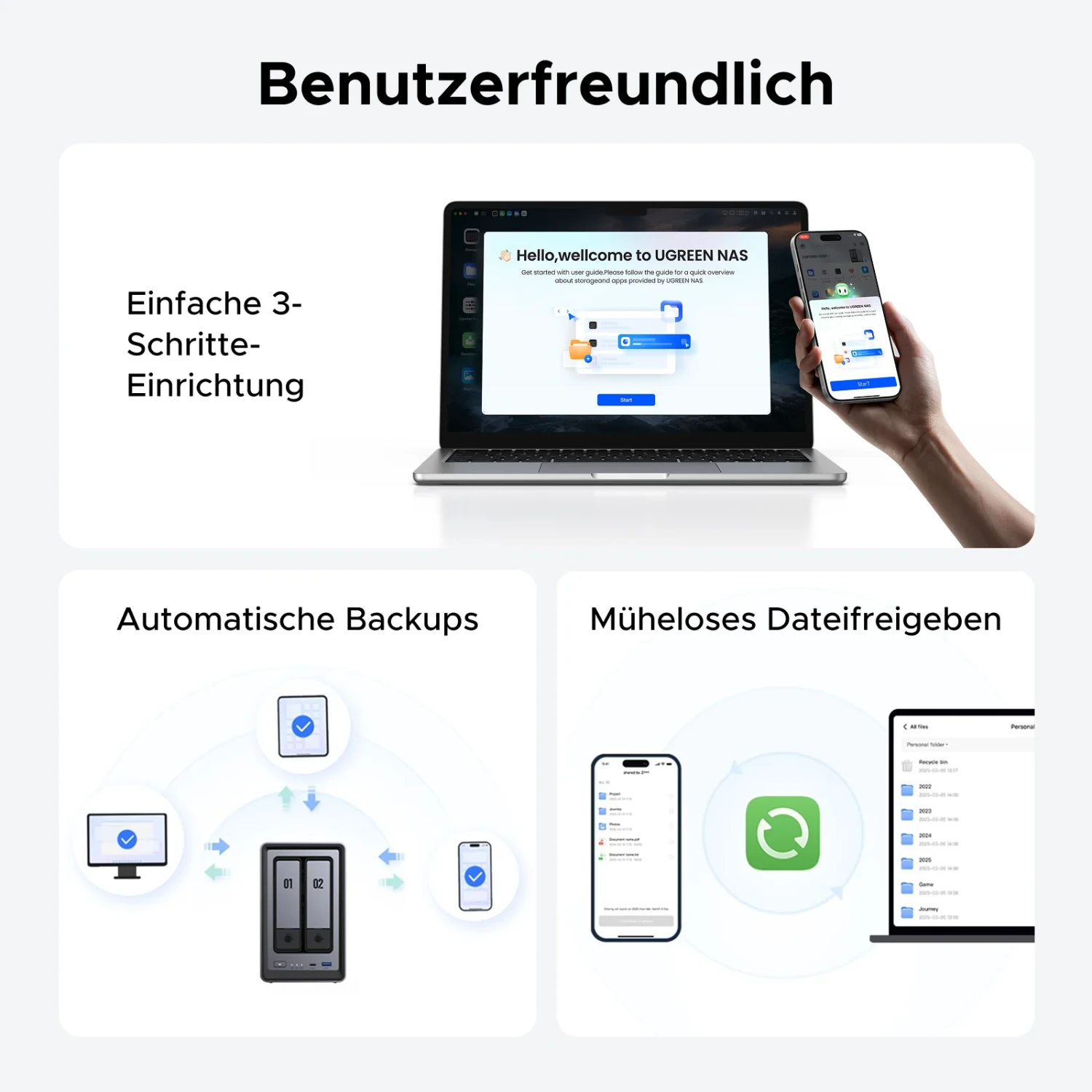 Ugreen NASync DXP2800, 8GB RAM, 1x RJ-45 2.5GBase-T, 1x USB-C 3.1