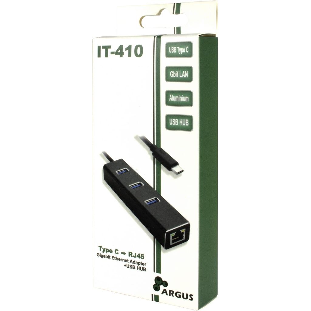 Argus IT-410 LAN-Adapter USB Hub - USB Type C
