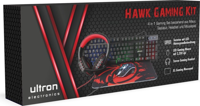 Ultron Hawk Gaming Kit 4in1 Set, USB, DE