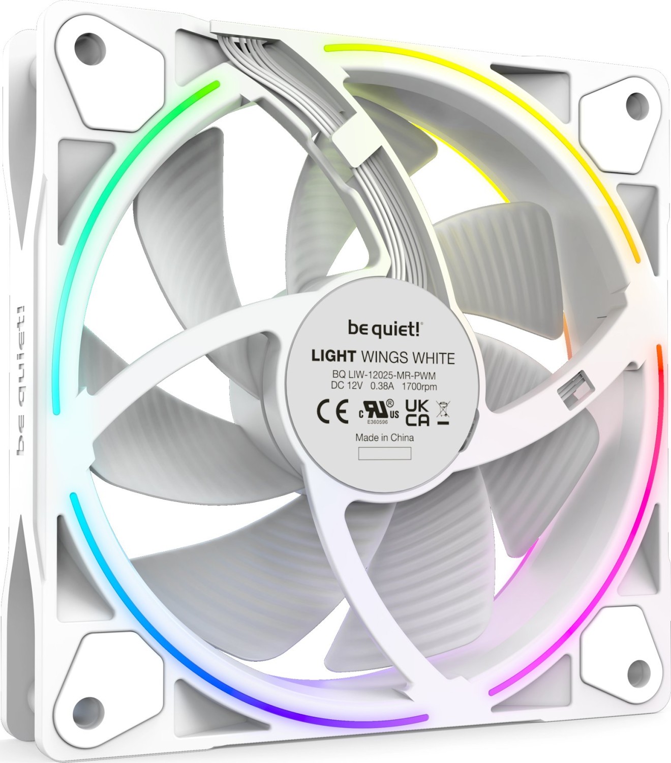 be quiet! Light Wings White PWM, 3er-Pack, LED-Steuerung, 120mm - BL100