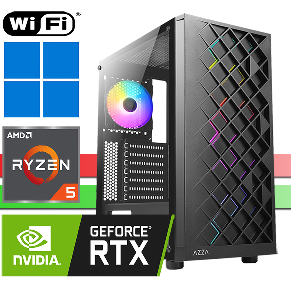 X-Gaming PC | AMD Ryzen 5 5500 | 64GB RAM DDR4 | 2000GB SSD NVMe | 4000GB HDD | WiFi | Spectra Black | Windows 11 Pro