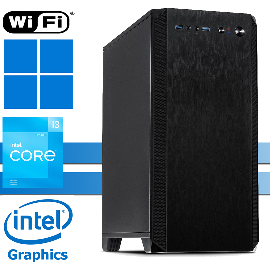 X-Silent PC│Intel i3-12100│64GB RAM DDR4│2000GB SSD NVMe│4000GB HDD│WiFi│Windows 11 Pro