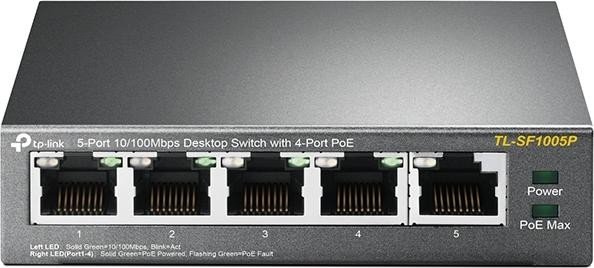 TP-Link TL-SF1000 Desktop Switch, 5x RJ-45, 60W PoE