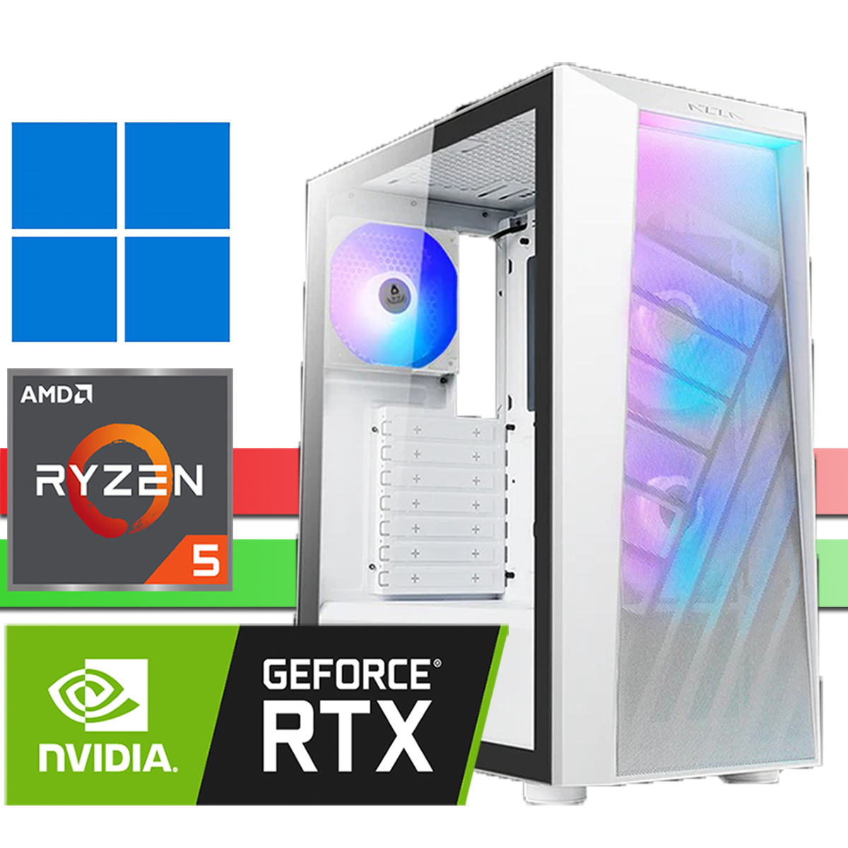 X-Gaming PC│AMD Ryzen  7600X│RTX5060Ti│16GB RAM DDR5│256GB SSD NVMe│2000GB HDD│Windows 11 Pro