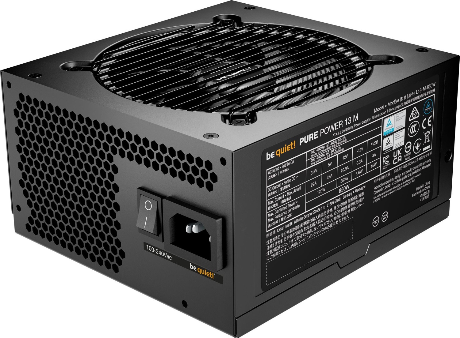 850W be quiet! Pure Power 13 M, ATX 3.1 - BP027EU