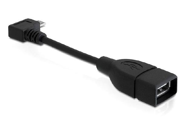DeLock Kabel - USB Micro-B St. gewinkelt  USB 2.0-A Bu., 11cm, OTG