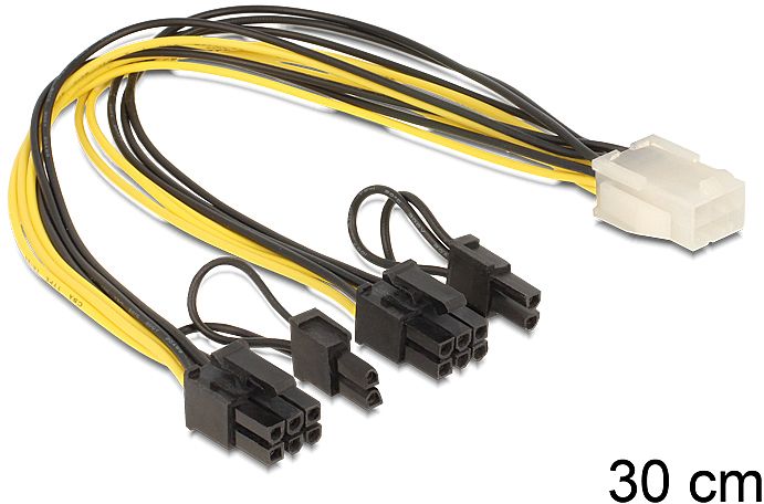 DeLOCK 6-Pin PCIe zu 2x 8-Pin PCIe Adapter 30cm - 83433