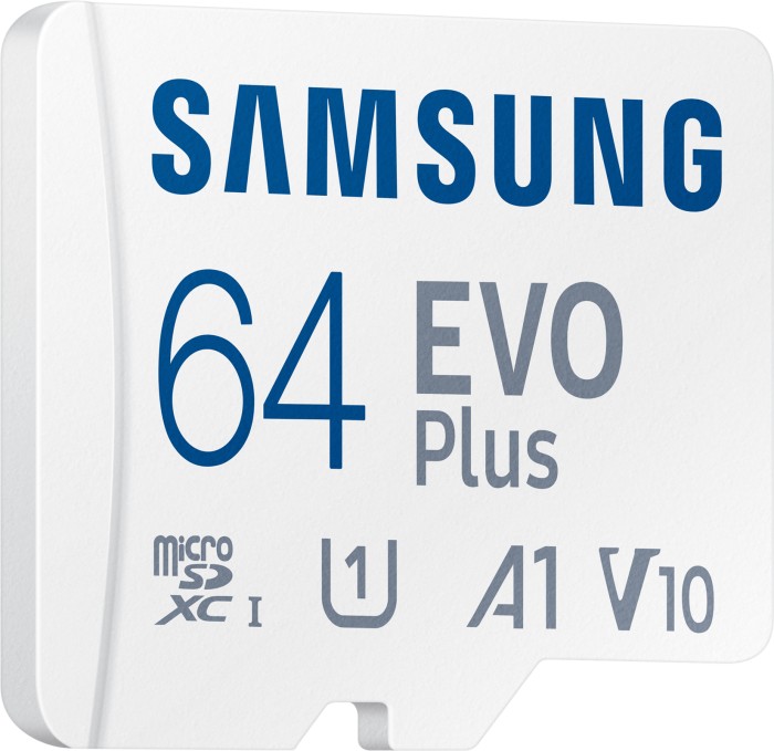64 GB Samsung EVO Plus 2021 R130 microSDXC Kit , UHS-I U1, A1, Class 10