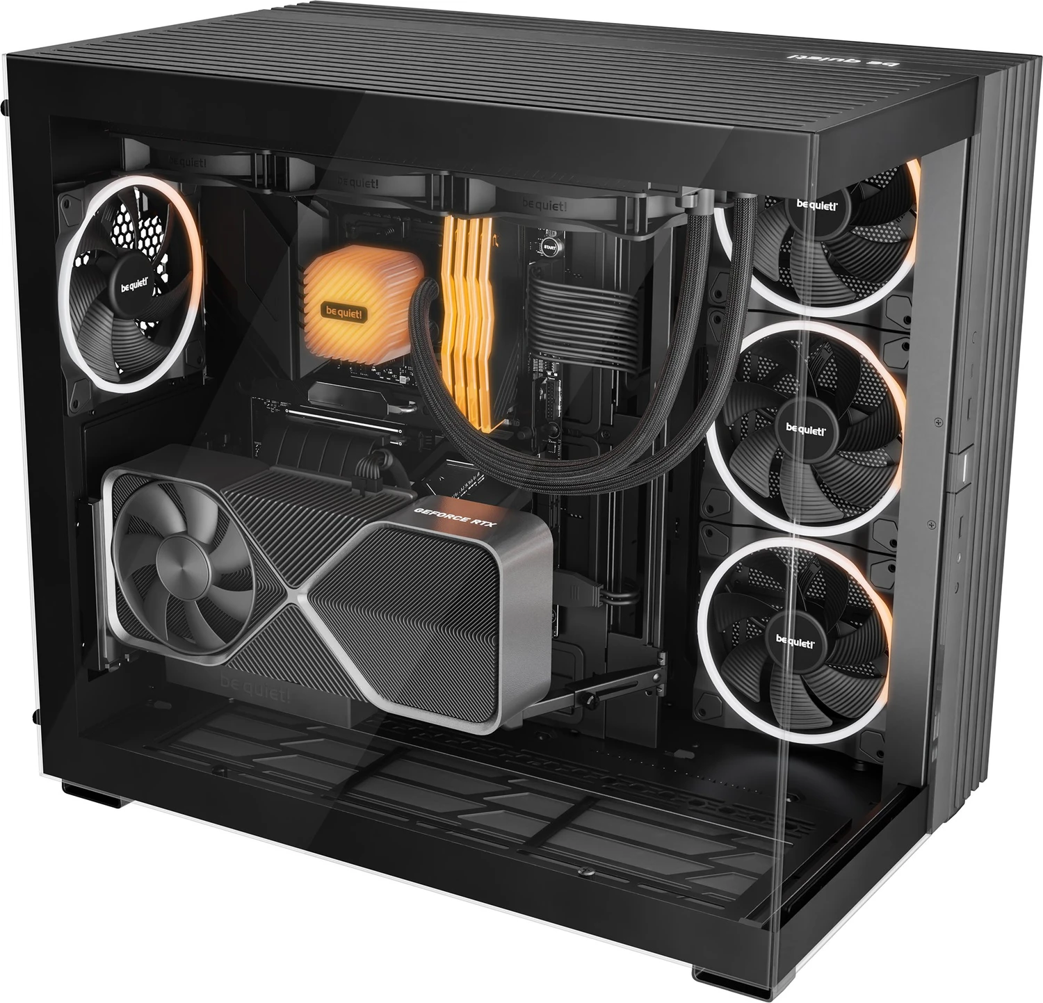 be quiet! Light Base 900 DX Black, schwarz, Glasfenster