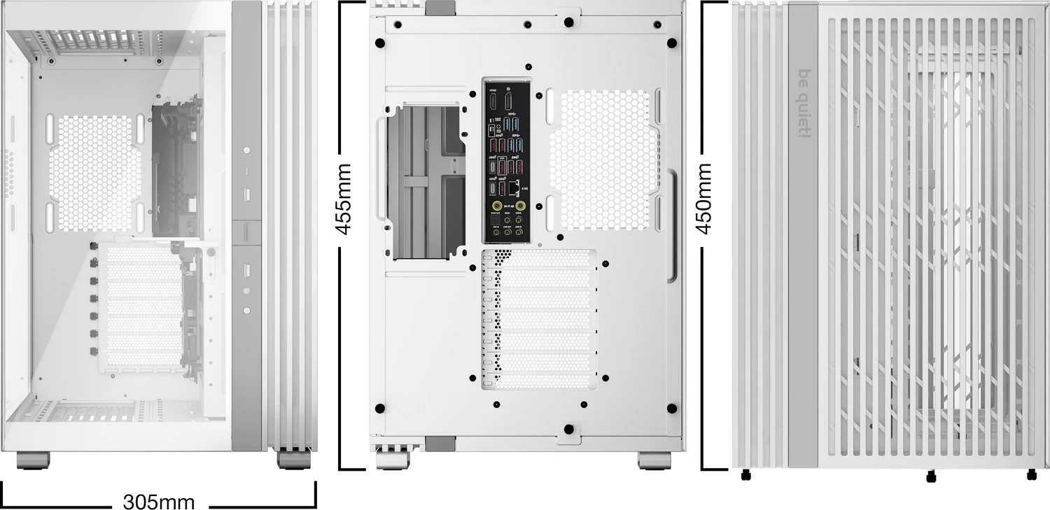be quiet! Light Base 600 DX White, weiß, Glasfenster - BGW66