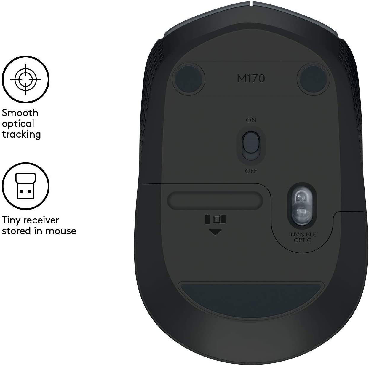 Logitech M170 Wireless Mouse grau, USB