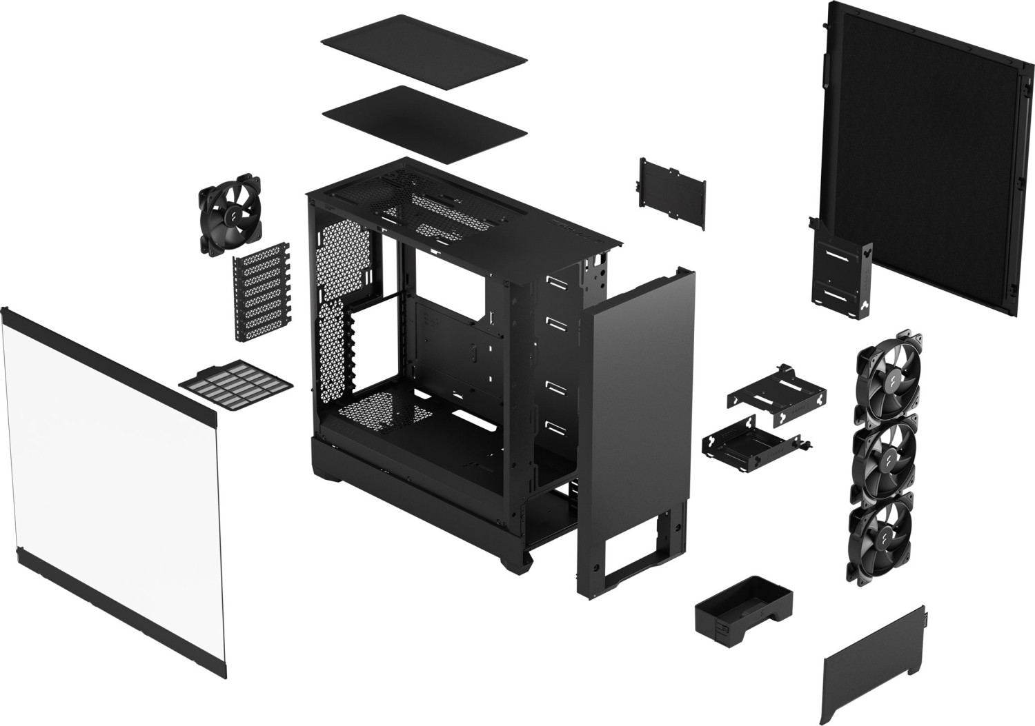 Fractal Design Pop XL Silent Black TG Clear Tint, Glasfenster, schallgedämmt