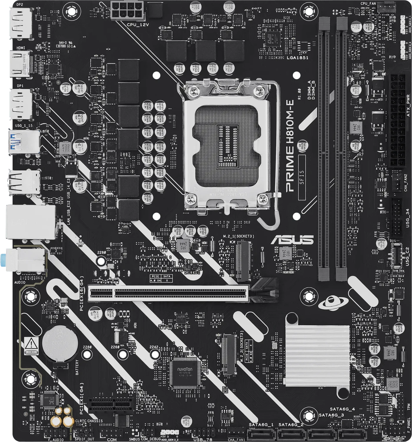 ASUS PRIME H810M-E-CSM Mainboard – Intel H810, LGA1851, DDR5, Micro-ATX