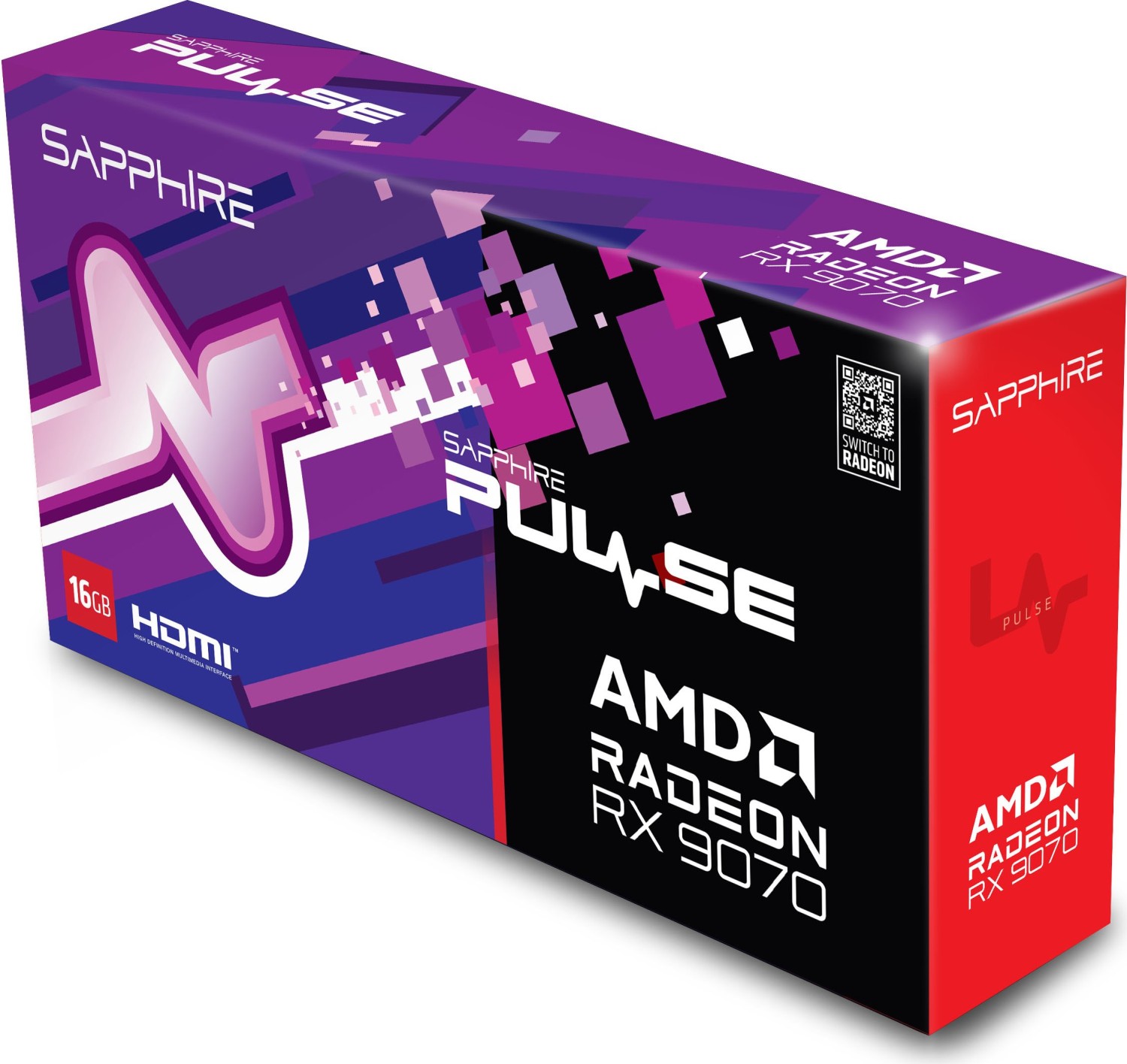 Sapphire Pulse Radeon RX 9070, 16GB GDDR6, 2x HDMI, 2x DP, lite retail