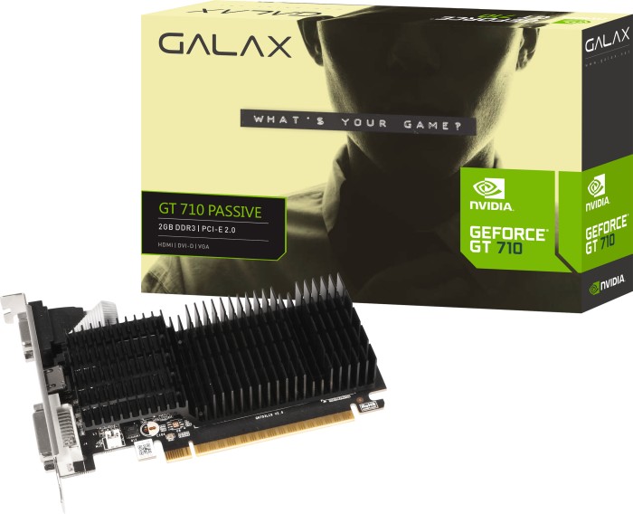 KFA² GeForce GT 710 Passive, 2GB DDR3, VGA, DVI, HDMI