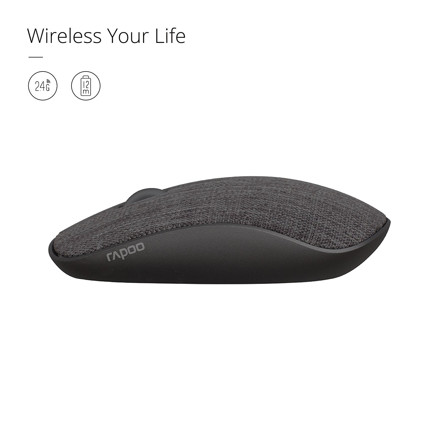 Rapoo 3510 Plus Wireless Optical Mouse schwarz Stoff