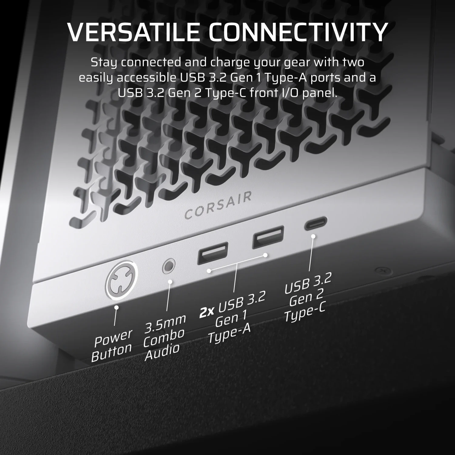 Corsair Frame 4000D, weiß, Glasfenster