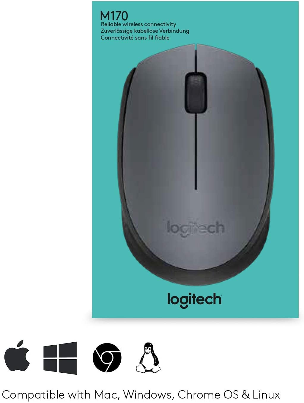 Logitech M170 Wireless Mouse grau, USB