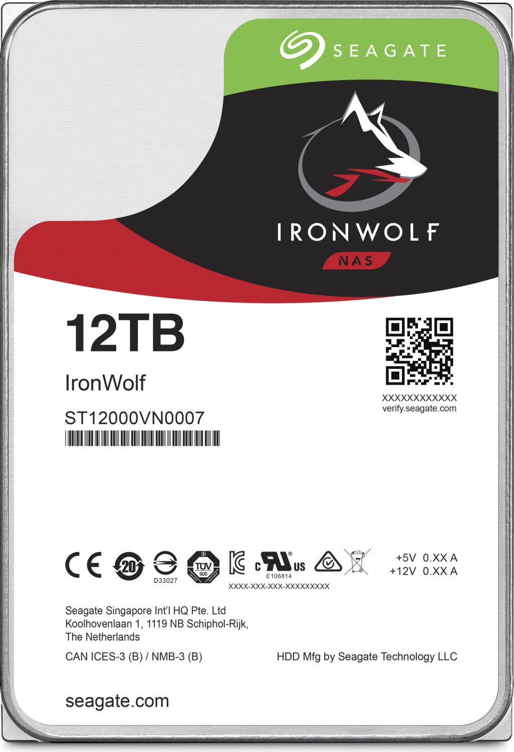 12TB Seagate IronWolf NAS HDD - ST12000VN0008