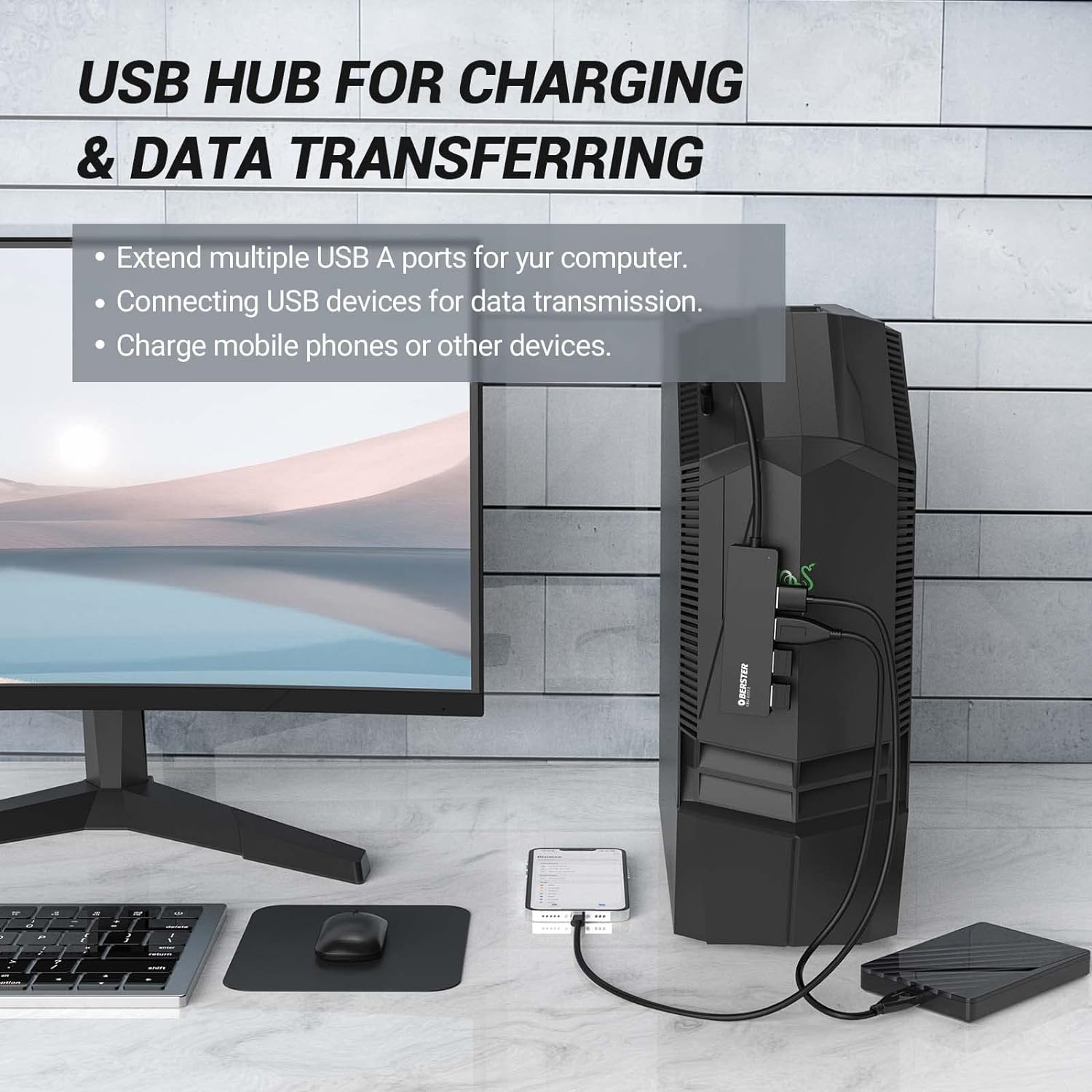 USB 3.0 Hub 4-Port USB Hub Ultra Slim