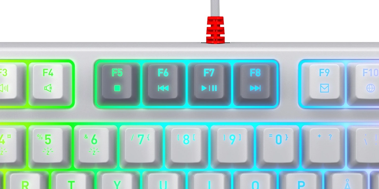 Cherry Xtrfy K4V2 TKL, Gaming-Tastatur, Retro-Edition , grau, LEDs RGB, MX2A RGB RED, USB, DE