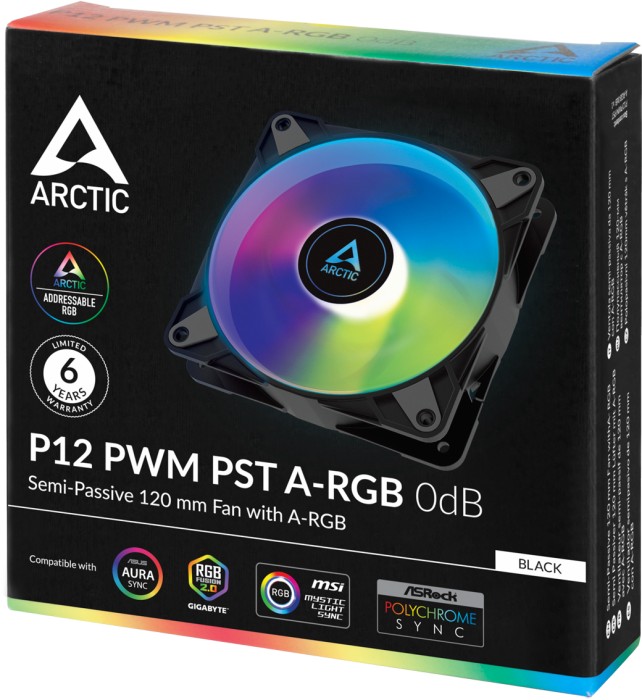 120mm Arctic P12 PWM PST A-RGB 0dB schwarz