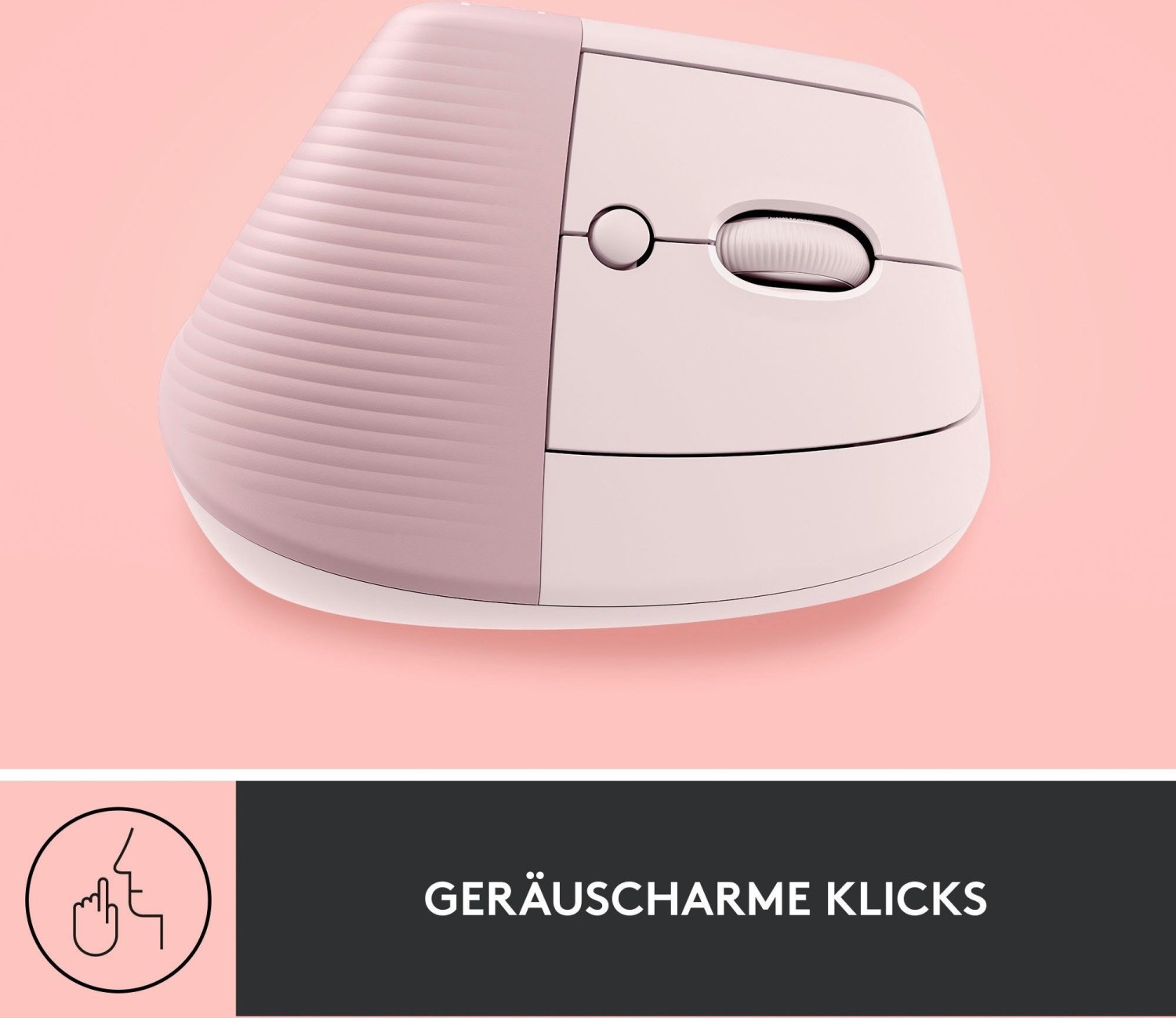 LOGITECH Lift Vertikale Ergonomische Maus, Rose, Logi Bolt, USB/Bluetooth