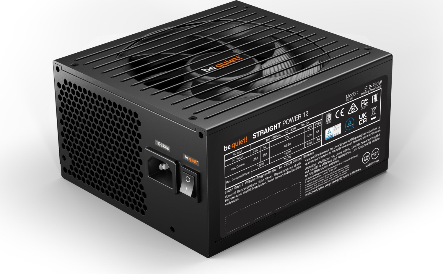 750W Be Quiet! Straight Power 12 Platinum ATX 3.0 - BN336