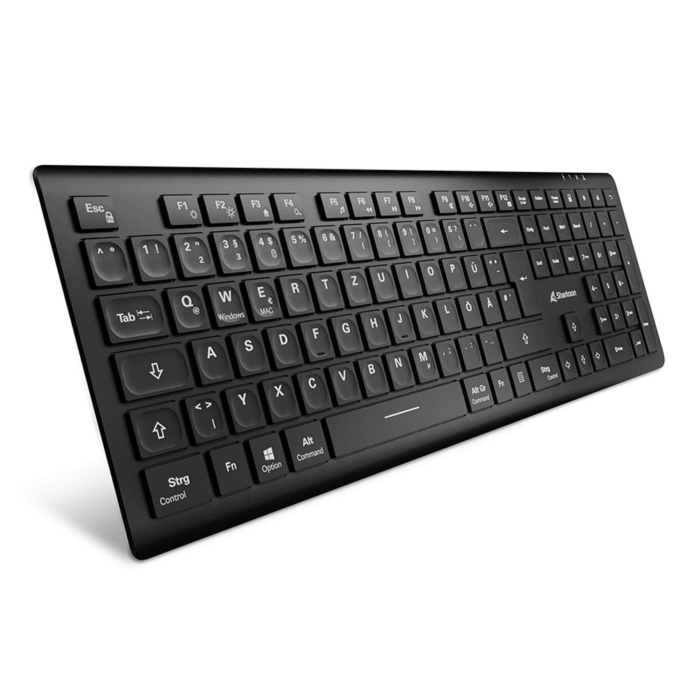 Sharkoon OfficePal K30W Wireless Keyboard, schwarz, USB, DE