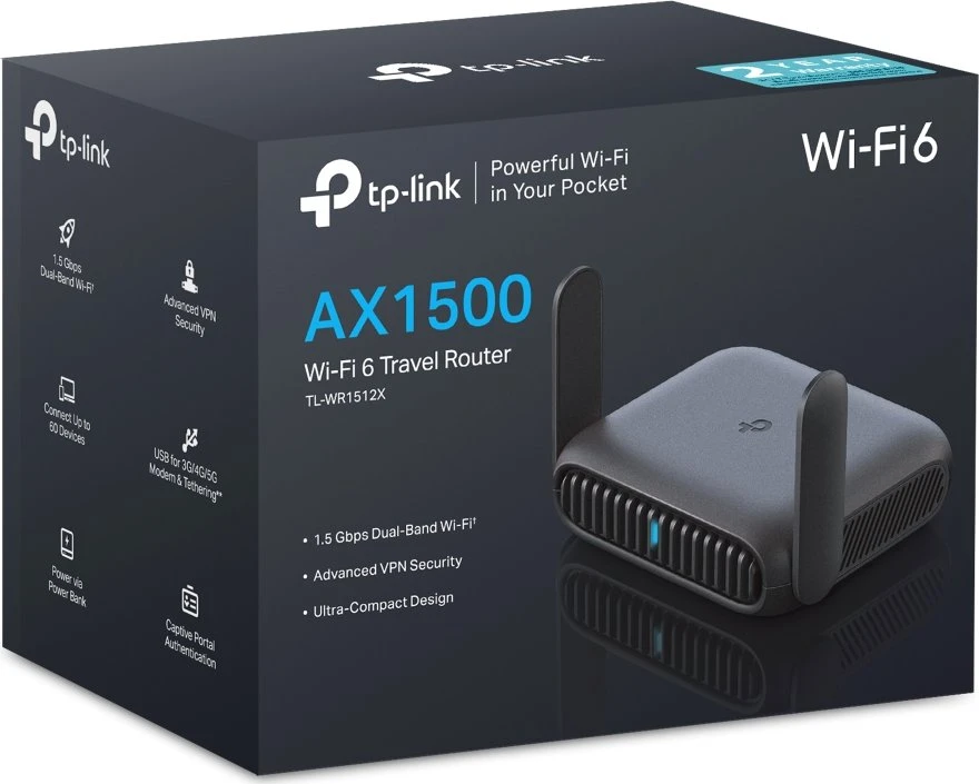 TP-Link Roam TL-WR1512X AX1500 Wi-Fi 6 Reiserouter – Schnelles WLAN für unterwegs