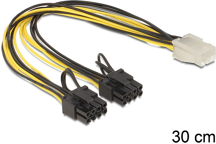 DeLOCK 6-Pin PCIe zu 2x 8-Pin PCIe Adapter 30cm - 83433