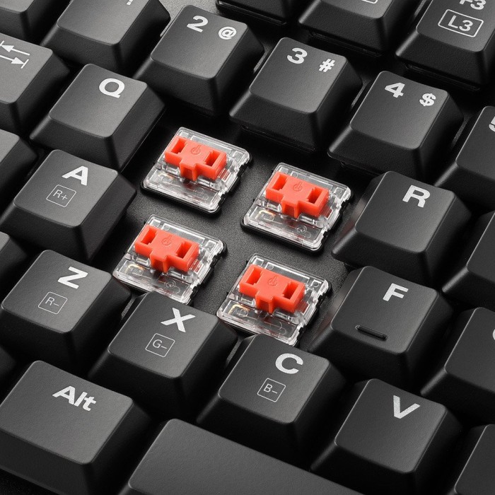 Sharkoon PureWriter TKL RGB, Kailh Choc LOW PROFILE RED, USB