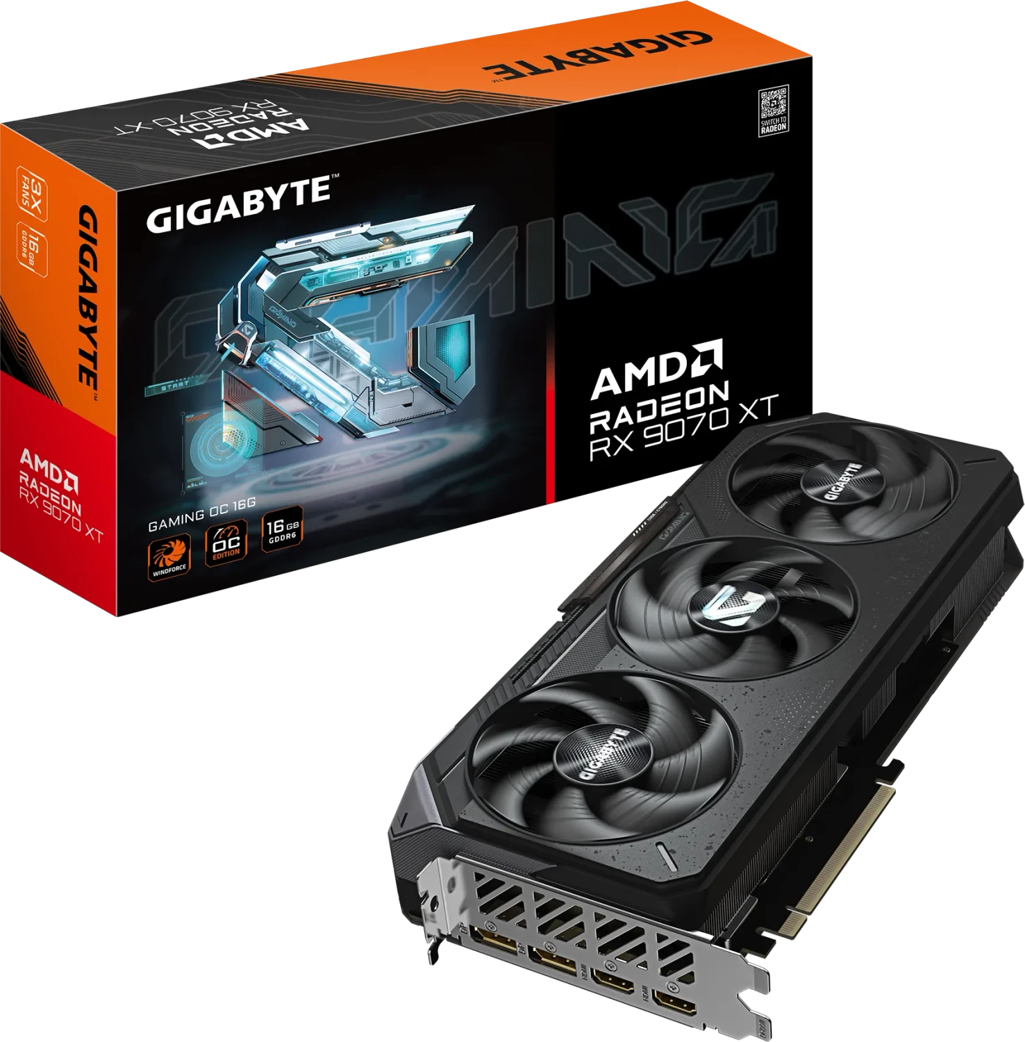 GIGABYTE Radeon RX 9070 XT Gaming OC 16G, 16GB GDDR6, 2x HDMI, 2x DP