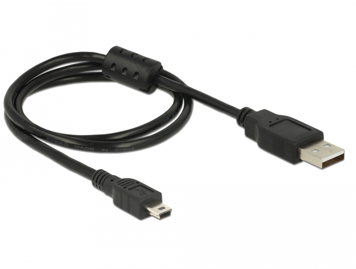 DeLOCK USB-A 2.0 auf USB 2.0 Mini-B Adapterkabel 5-polig, 0.7m