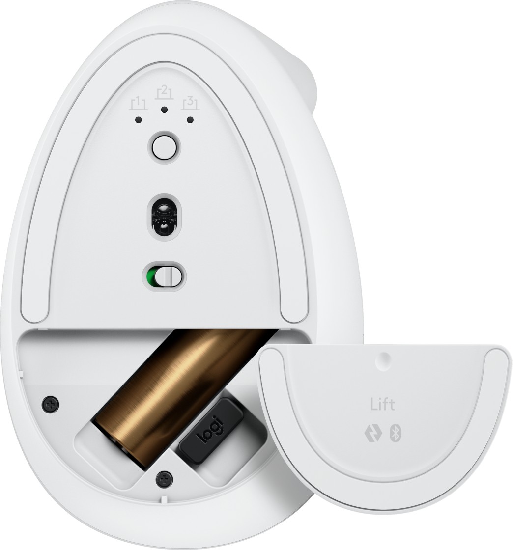LOGITECH Lift Vertikale Ergonomische Maus, Off-White, Logi Bolt, USB/Bluetooth