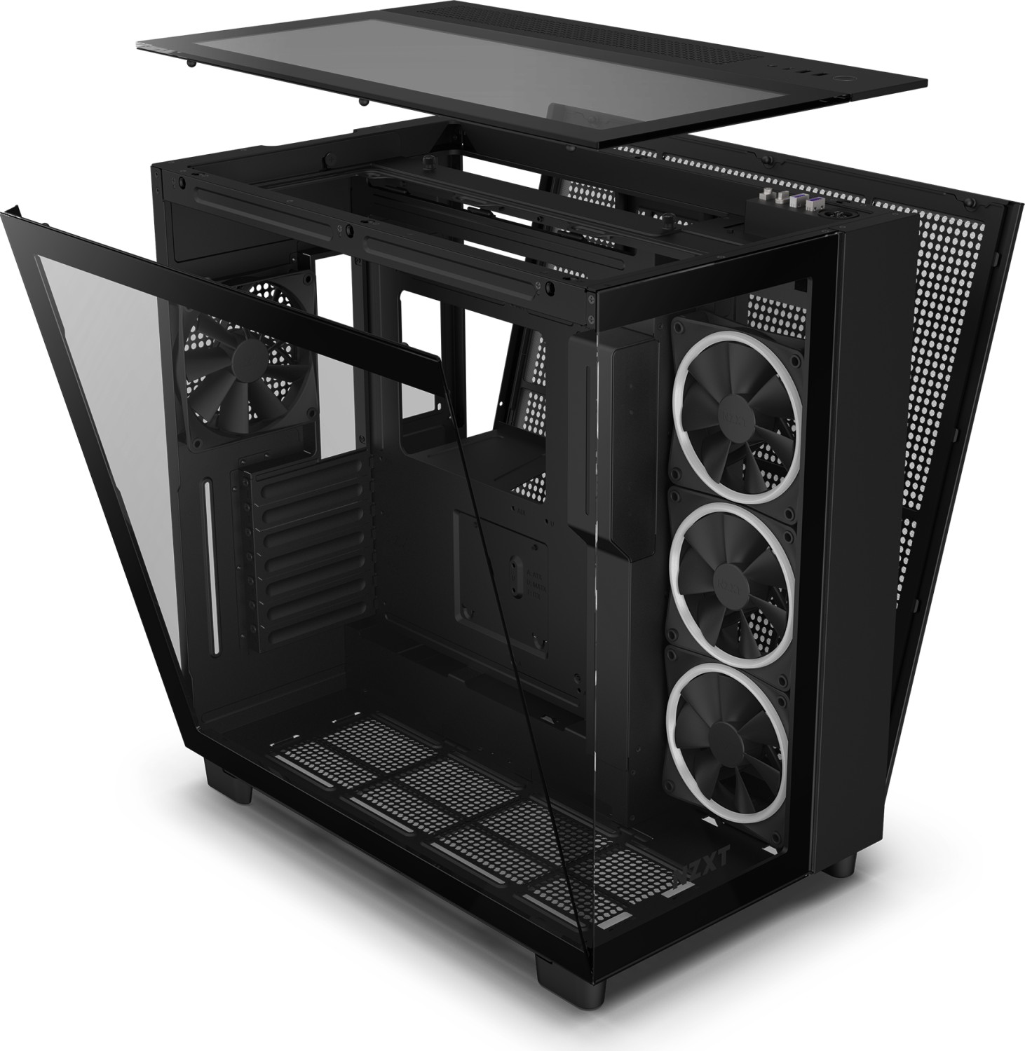 NZXT H9 Elite Black, schwarz, Glasfenster