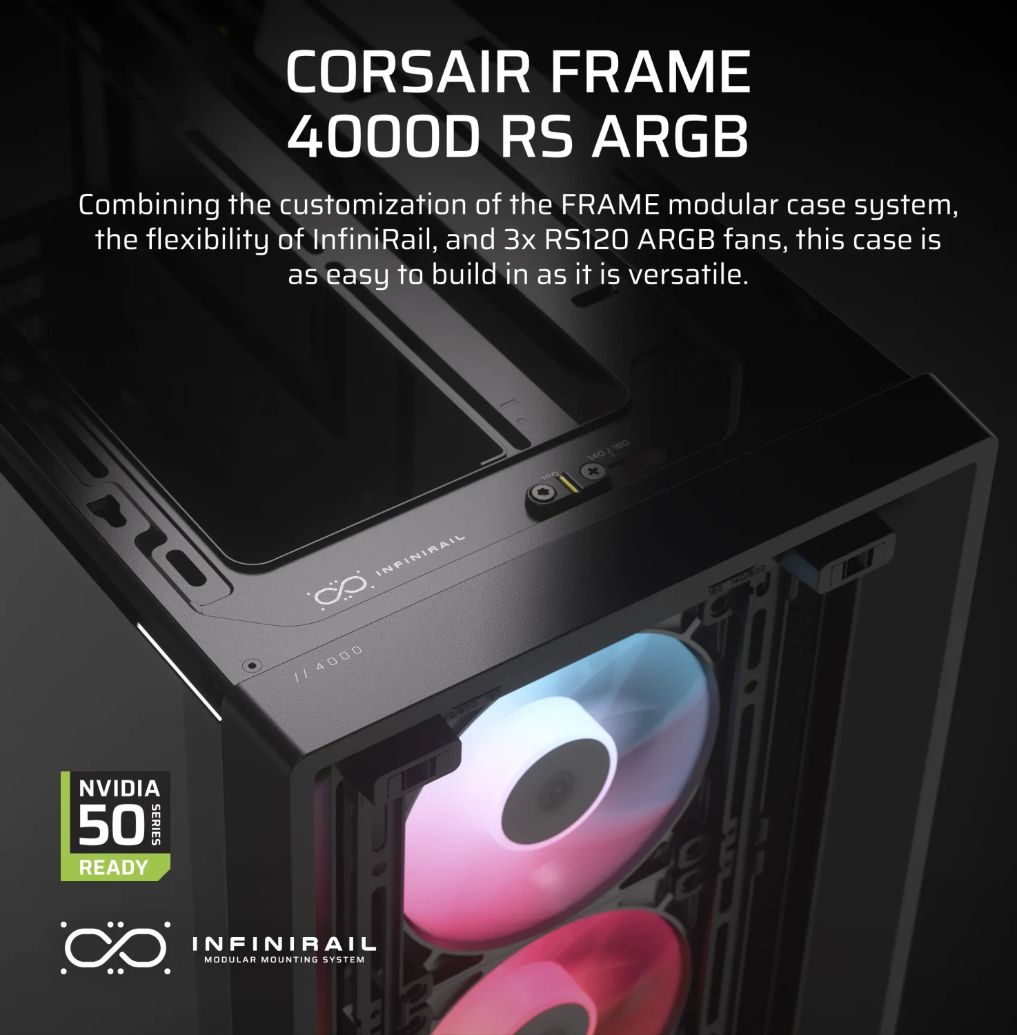 Corsair Frame 4000D RS ARGB, schwarz, Glasfenster