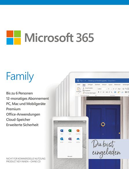 Microsoft Office 365 Family, 1 Jahr, PKC