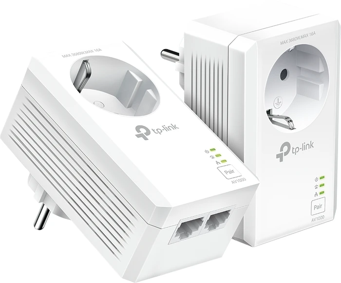 TP-Link TL-PA7027P KIT – AV1000 Powerline-Set mit Steckdose und Gigabit-LAN