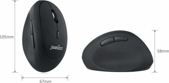 Perixx Perimice-719 L Ergonomische Linkshänder Wireless Maus